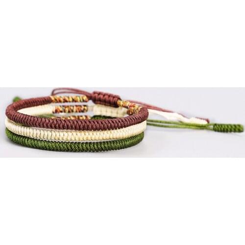 DIEZI Men Buddhist Bracelets Tibetan Braided Knot Lucky Rope Bracelets For Women Boho Jewelry Statament Handmade Bracelet