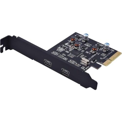 PCI-E PCI Express 4X to USB 3.1 Gen2 10Gbps 2-Port Type C Expansion Card Adapter For Desktop Computer Windows 7/8/8.1/10/Linux