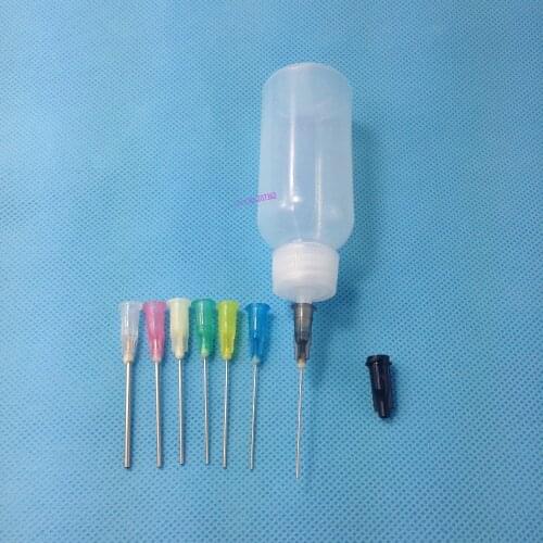 6Sets/Lot 30ml empty Plastic bottle applicator glue solder flux dispenser Luer Slip Tip w 1inch needles