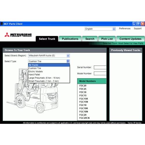 ForkLift Trucks 2021 (MCFA) Workshop Manuals For Mitsubishi