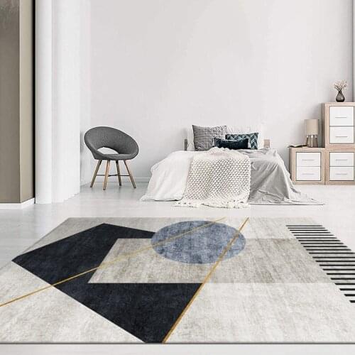 Modern Abstract Geometric Rug for Living Room/Bedroom/Children Room Durable Washable Non-slip Stain Fade Resistant Carpet Large