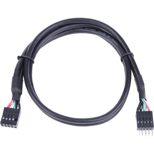 USB 2.0 9 Pin Male to 9 Pin Female Adapter Extension Cable USB2.0 9Pin M/F Multiplier Extension Cord Wire Line 50cm/19.68