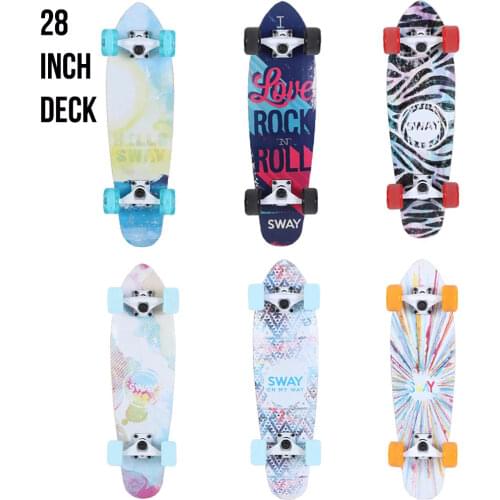 27.5'' Large Penny Board 7-Tier Maple Cruiser Longboard Complete Assembled Skatepark Beginner Sport Stunt Board Skate Scooter