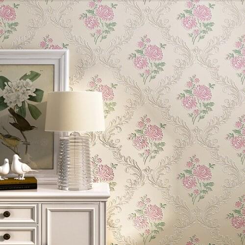 3D Relief Embossing Wall Sticker Self-Adhesive Pastoral Style Wallpaper for Living Room Background Wall Thicken Table Cabinet