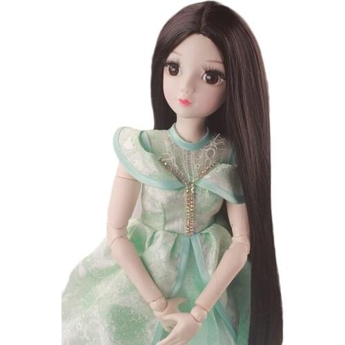 60cm BJD Dolls Wig Accessories Elegant Styling Hairstyle DIY Doll Hair Gray Straight Hair Dolls Accessories for Girls