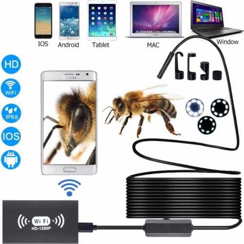 8mm 2MP Water-Proof IP67 WIFI Endoscope 1M/2M/3.5M/5M/10M Optional