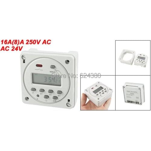 AC/DC 12V 24V AC110V AC220V 10A LCD Power Weekly Digital Programmable Timer Switch Time Relay CN101A w Waterproof Case Cover
