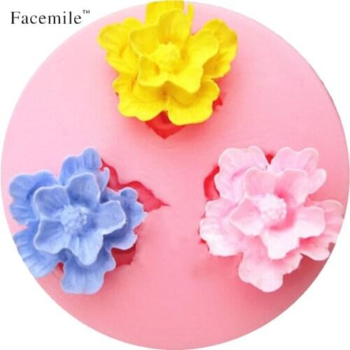 Free shipping DIY Soft silicone resin flower TaoHua mold chocolate cake decoration candy mold soap mold silicone mold 50-34