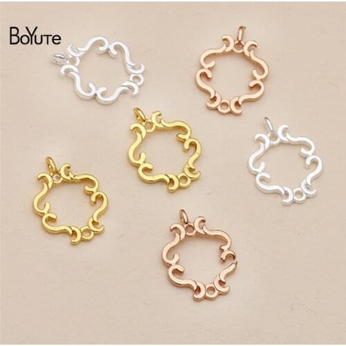 BoYuTe 100Pcs 14*20MM Metal Alloy Connector Charms Diy Hand Made Jewelry Accessories Parts