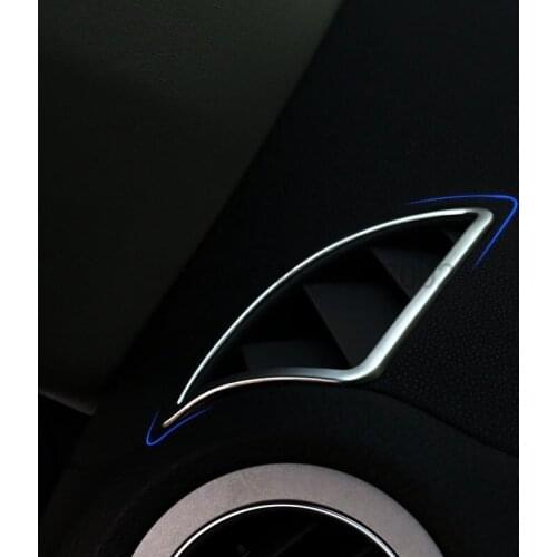 For Volkswagen VW Tiguan 2012 2013 2014 2015 2pcs Chrome Interior Car Center Consoles A/C Air Vent Outlet Cover Molding Trim