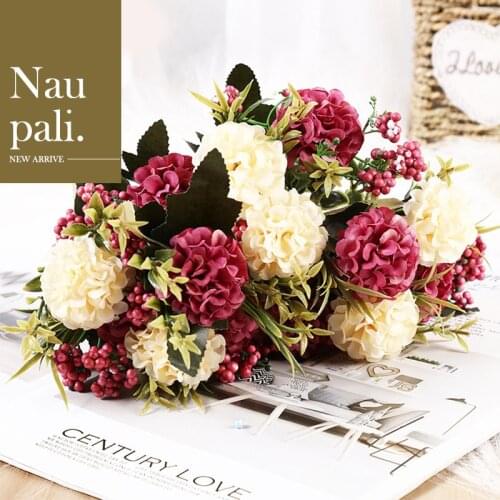 Artificial Flowers Chrysanthemum Daisy Hybrid Bouquet Vases for Home Decor Christmas Household Products Carnation Fake Flower