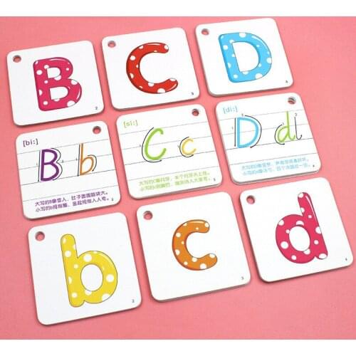 52Pcs/set English Letter Flash Card Alphabet Pocket Word Montessori Educational Handwritten Cognitive Memory Toys for Baby Gifts