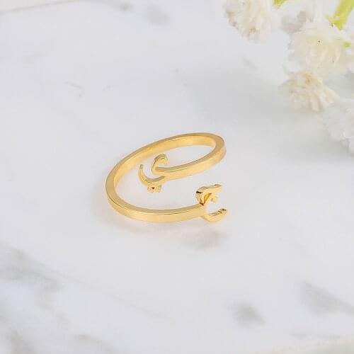 Customized Arabic Name Ring Any Language Rings Personalized Gold Stainless Steel Jewelry Adjustable Arab Rings For Women Gifts
