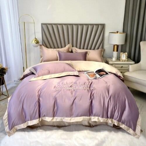 Summer Washed Silk Four-piece Cool Feeling Silky Nude Sleeping Bedding Three-piece Duvet Cover Four-piece Cover