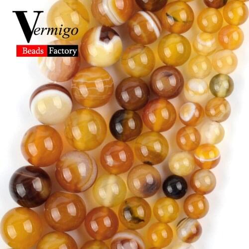 Natural Brown Agates Stone Round for Jewelry Making 6mm-10mm Spacer Beads Diy Bracelet Necklace Accessories Wholesale 15"