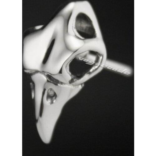 925 Sterling Silver Skull Eagle Hawk Earrings Mens Biker Rocker Stud Earring 8M001