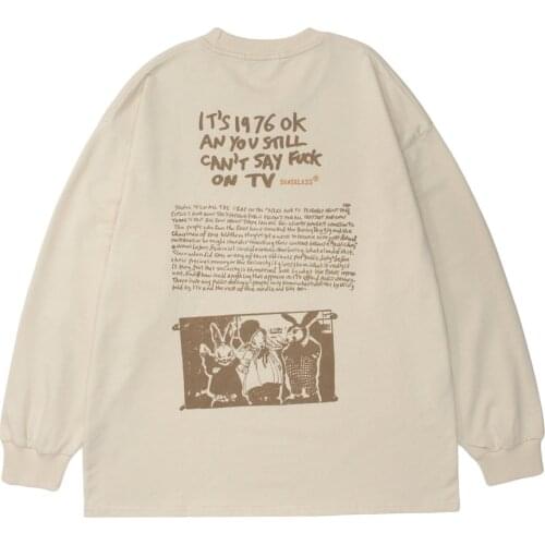 Spring And Autumn New Letter Printing Hedging Mens Tide Brand Casual Loose Long-sleeved Lazy Round Neck Cotton Sweatshirt