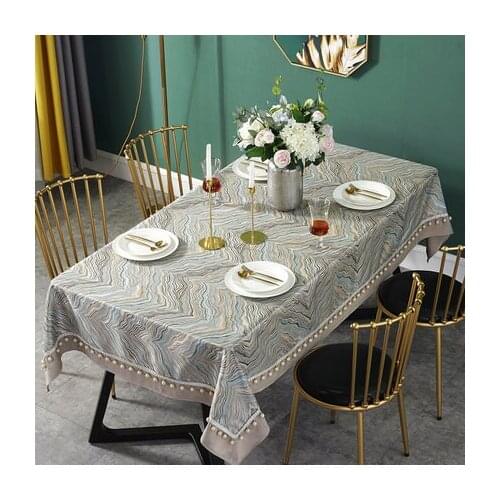 New Arrive Polyester Retro Checkered Table Cloth Light Luxury Rectangular Coffee Table Table Cover High-end Table Mat