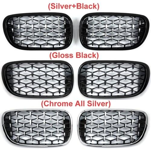 A Pair For BMW 7 Series G11 G12 2016-2020 Diamond Grills Front Kidney Grille Racing Grilles Replacements Car Styling