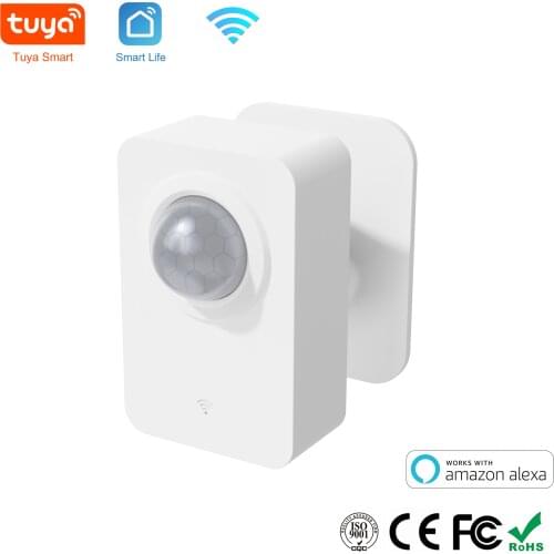 Tuya PIR Motion Sensor WiFi for Smart Home Infrared Passive Detection, Security Burglar Alarm Sensor Remote by Smart Life APP