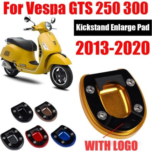 For Vespa GTS300 GTS 250 300 2013-2020 2017 2018 2019 Motorcycle Kickstand Foot Side Stand Enlarge Extension Pad Support Plate