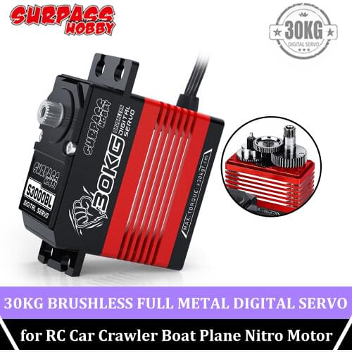 SURPASS HOBBY 30kg Servos Waterproof Digital Servo Full Metal Gear Brushless Motor Large Torque High Speed for RC Car Boat Plane