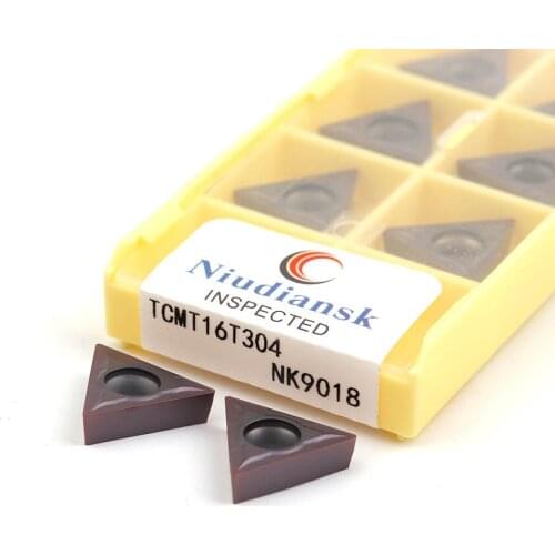 10Pcs TCMT16T304 NK9018 TCMT16T308 CNC Lathe Turning Tools Triangle Carbide Insert Crude Fine Boring Blade Lasting Wearresistant