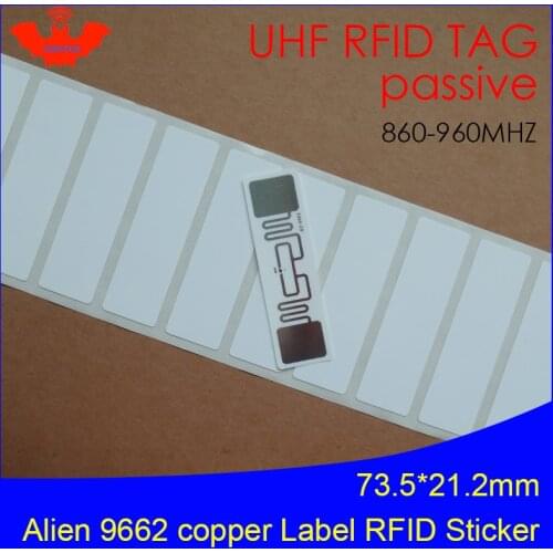 UHF RFID tag Alien 9662 printable copper paper label 915mhz 900mhz 868mhz 860-960MHZ Higgs3 EPC 6C adhesive passive RFID label