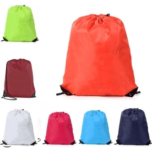 Unisex Drawstring Gym Backpack Men Women Casual Solid Color Shoulder Bag Travel Outdoor Sports Shopping Rucksack Daypack