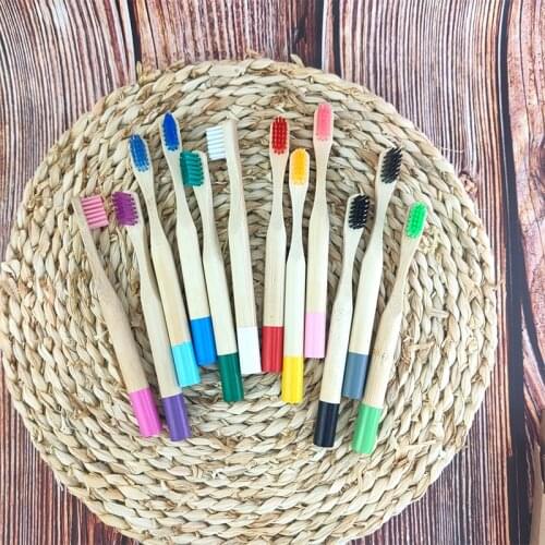 Kids 10pcs Bamboo Toothbrush Eco Friendly Wooden Tooth Brush Soft Bristle Tip Charcoal children Oral Care Wood Handle Toothbrush