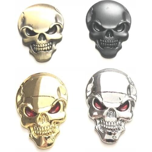 1X Metal 3D Skull Car stickers Logo Emblem Badge Truck Auto Motor Car Styling Sticker Decal