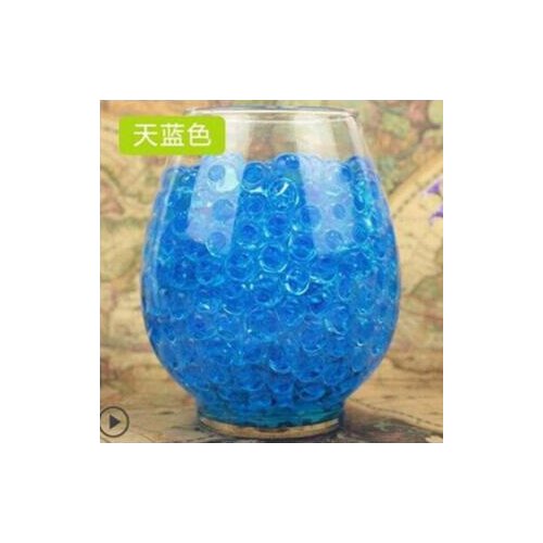 100 pcs/bag Sky blue Crystal Soil Hydrogel Gel Polymer Water Beads Flower/Wedding/Decoration Growing Water Balls Big bonsai Home