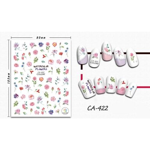 3D Nail Sticker Rose Flower Vanilla Design Stickers for Nails Manicure Sticker Decals Decoration Nail Art Sticker Accessories