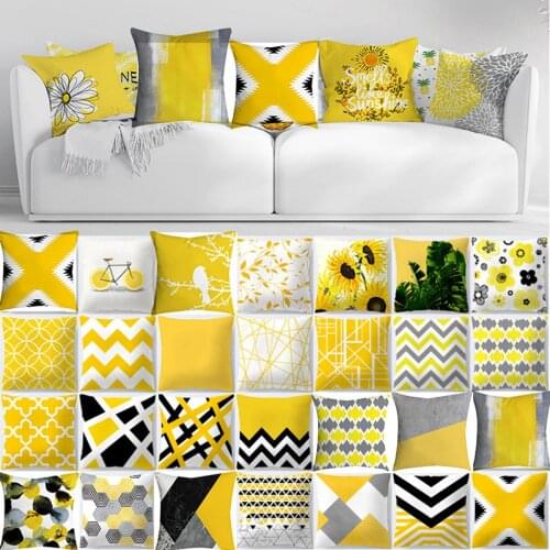 4pcs Hot Pineapple Leaf Yellow Sofa Car Waist Throw Pillow Cushion Case Home Decor Cojines Decorativos Para Sofa Pillow Cushion