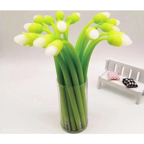 48PCS Corn In Case of Light-Induced Discoloration Silica Gel Pens Simulation Vegetables Discoloration Corn Swing Pen Stationery