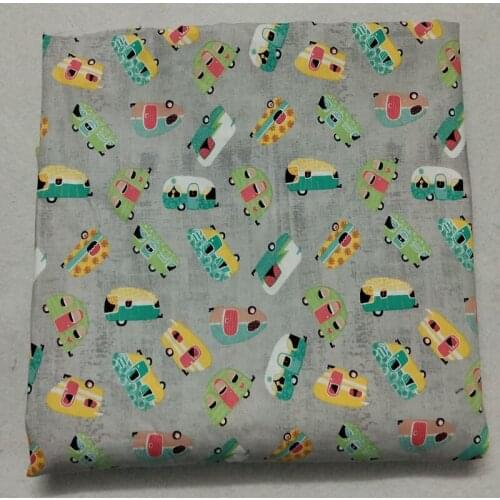 50x100cm Grey Colorful Cartoon Trunk Luggage Printed Cotton Fabric Boot Fabric Patchwork for Cloth Dress Home Decor
