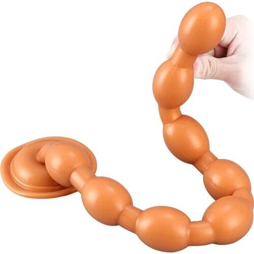 Liquid Silicone Anal Plug Dildo Pull Bead Sex Toys For Women/Men Colon Masturbators Long Butt Plug Prostate Massage Anal Plug