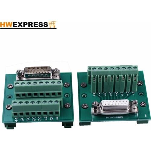 DB15 free welding two 2 row of 15 pin free welding joint male head female head terminal station relay board