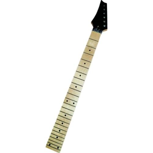 Disado 24 Frets maple Electric Guitar Neck maple fingerboard inlay dots black headstock Wholesale Guitar accessories parts