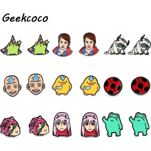 J2759 Anime Pierce Steel Stud Earrings Enamel Magic Story Frog Earrings Party Jewelry Gifts