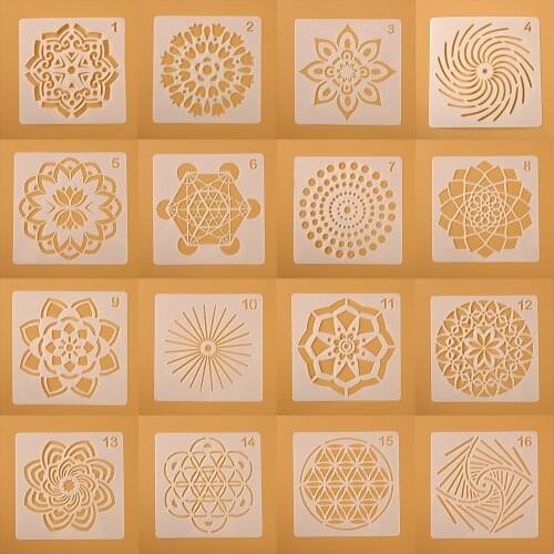 Mandala Template Stencil Wall Painting Auxiliary Layering Scrapbooking Stamp Album DIY Craft Decor Coloring Embossing Paper Card