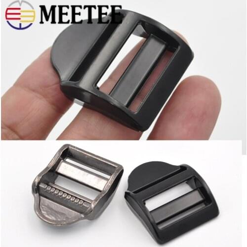 Meetee 4pcs ID20/25/32mm Metal Tri-Glide Backpack Shoulder Strap Adjustment Buckle DIY Webbing Belt Adjust Clasp Buckles BF410