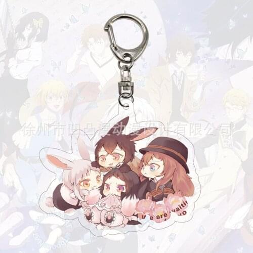 Trendy Bungou Stray Dogs Keychain Atsushi Nakajima Acrylic Double Sided Key Chain Pendant Keyring