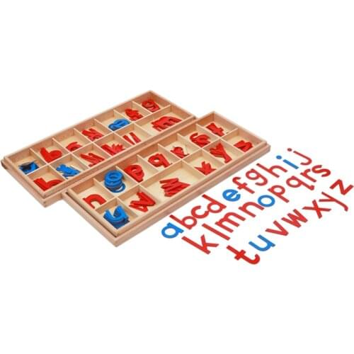 Wood Large Movable Alphabet Montessori Language Materials Preschool Early Educational Toys Equipment to Learn English Letters