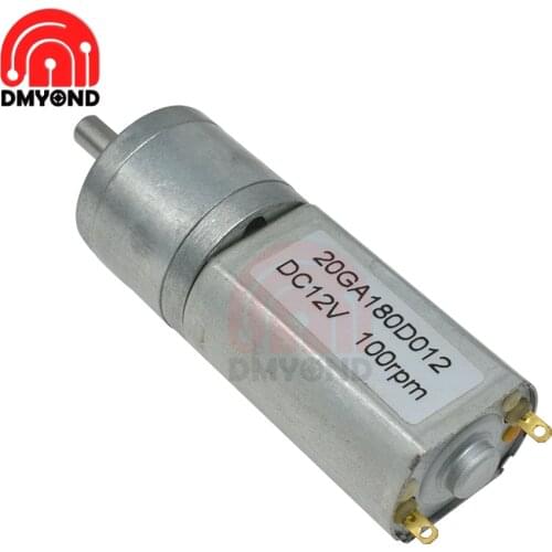 20GA180 DC Micro Speed Gear Motor 12V Reducer Reduction Gear Motors With Metal Gearbox Wheel 200 30 100RPM for Car Robot Model