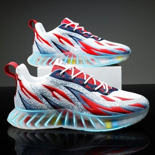 New Blade Mens Shoes 2021 Flame Summer Sports Shoes Fly Woven Mesh Mens Fashion Casual Shoes Breathable Running Sneaker 39-44