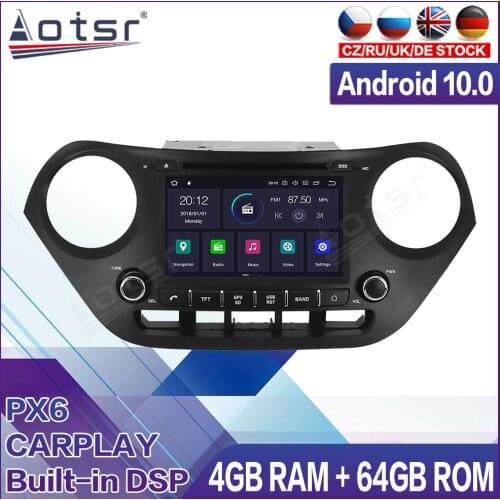 64G Android Radio Tape Recorder Car Multimedia Player Stereo For Hyundai I10 I-10 2013 2014 2015 - 2018 Head Unit GPS Navigation