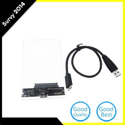 Transparent 2.5 inch USB 3.0 External Hard Drive Enclosure Case SATA HDD diy electronics