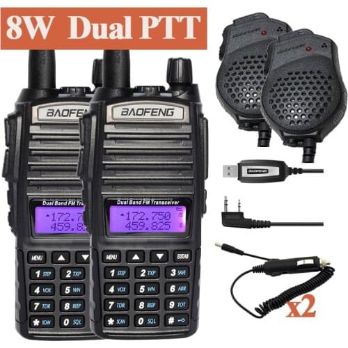 2pcs Baofeng UV-82HX Walkie Talkie 8W Radio UV 82 Portable Two Way Radio FM Radio Transceiver Long Range Dual Band Baofeng UV82