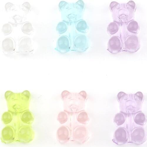 Multicolor Cute Cartoon Acrylic Beads Bear Animal Loose Spacer Beads DIY Making Necklace Jewelry Gifts About 17mm x 11mm,100 PCs